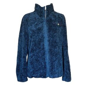 Pendleton Large Blue-Green Sherpa Fuzzy Teddy Fleece Front Zip Jacket Unisex
